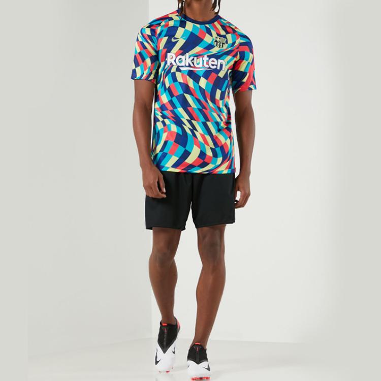 Nike Dri-FIT Soccer Club Embroidered Logo Quick-Dry Crew Neck T-Shirt Men Tops Barcelona CW7750-492