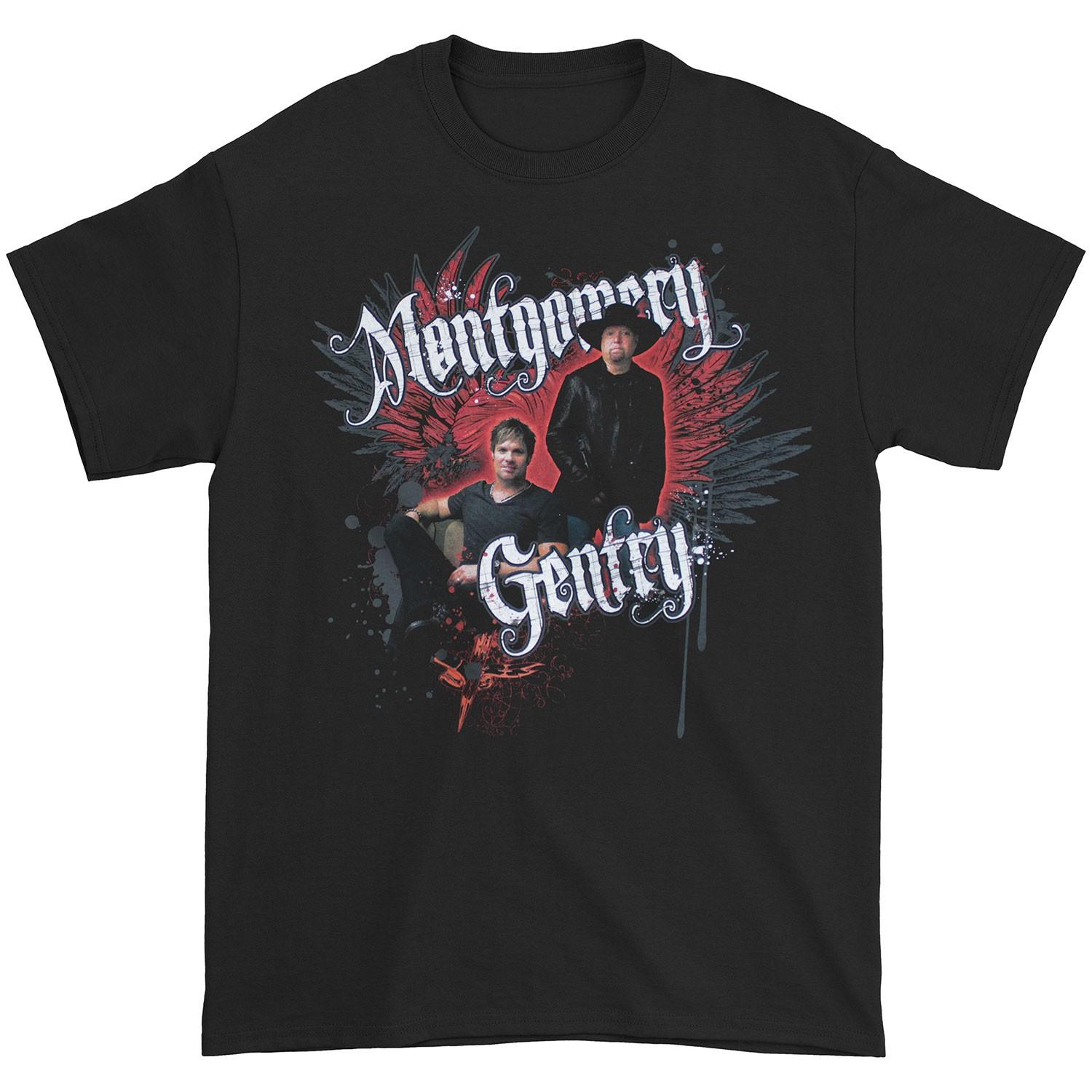 Men s Montgomery Gentry Wings Tour T-shirt X-Large Black L