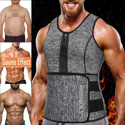 Gilet de Sauna pour hommes, entraîneur de taille, débardeur modelant le corps, chemise de Compression, entraînement de Compression, Fitness, combinaison de gymnastique de soutien du dos