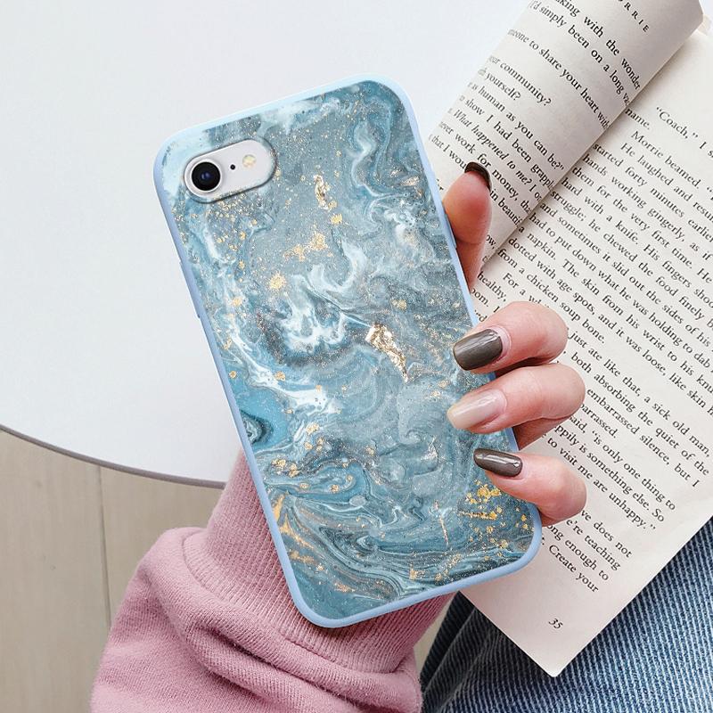 Fashion Marble Cover For iphone SE 2020 7 8 Plus Soft Protective Cases Silicone Coque Bumper Fundas For iphone 8+ SE2020 Shell