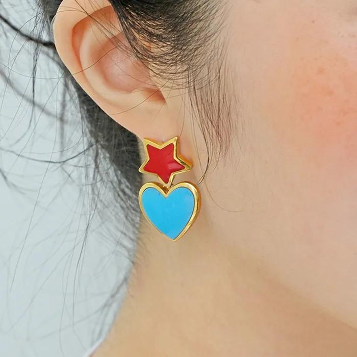 HEART& STAR EARRING