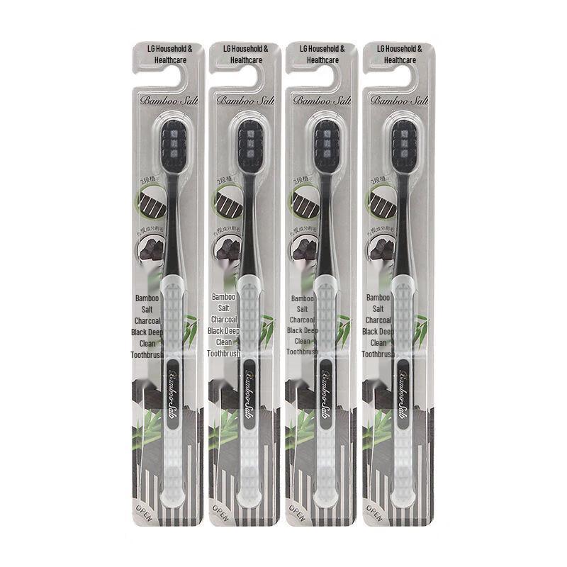 Bamboo Salt Charcoal Deep Clean Toothbrush (4-Pack)