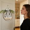 Front Door Welcome Sign Round Rustic Wooden Decorations Bohemian Welcome Door Hanger For Holiday Window Birthday Party