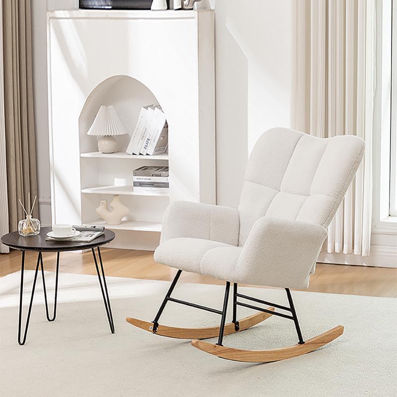 Nordic Lambswool Rocking Chair for Home & Bedroom Leisure