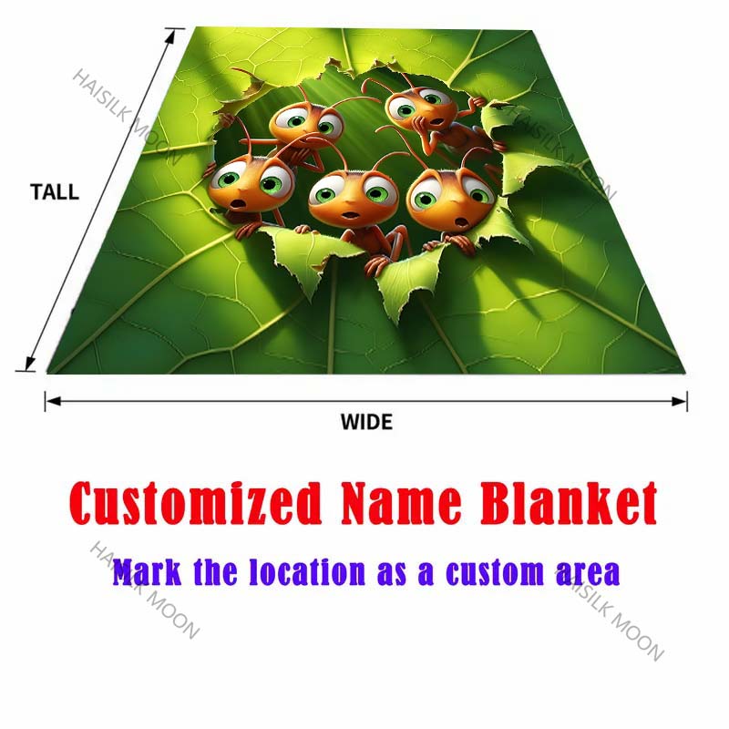Multi-size Cartoon Cute Ant Blanket Warm Soft Fluffy Kids and Adult Sofa Bed Throw Blanket Suitable Home Travel Camping Gifts
