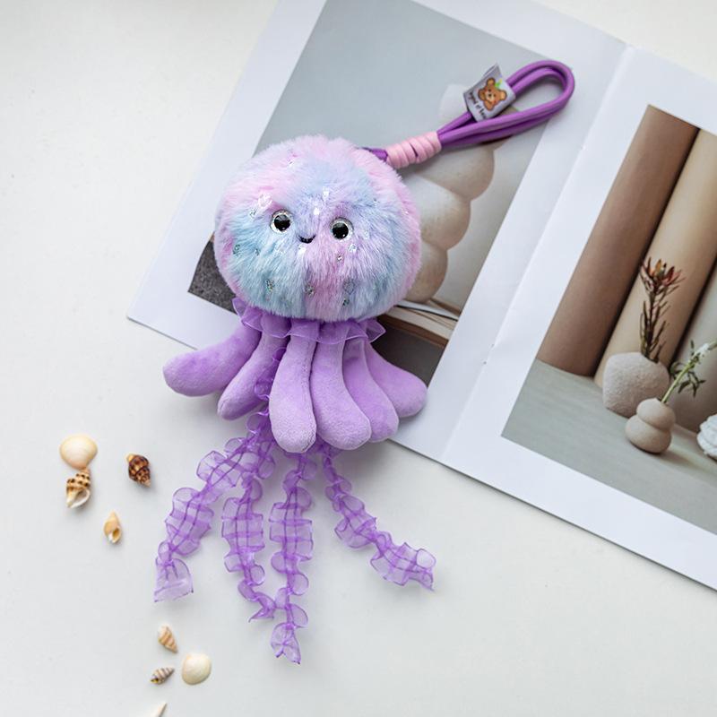 Cartoon Jellyfish Plush Toy Aquarium Event Promotion Gift Octopus Keychain Backpack Pendant