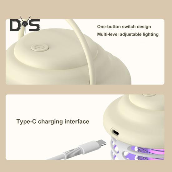 Mosquito Lamp USB Rechargeable IP66 Waterproof Safe To Use Outdoor Indoor Mosquito Zapper Electric Insect Fly Trap