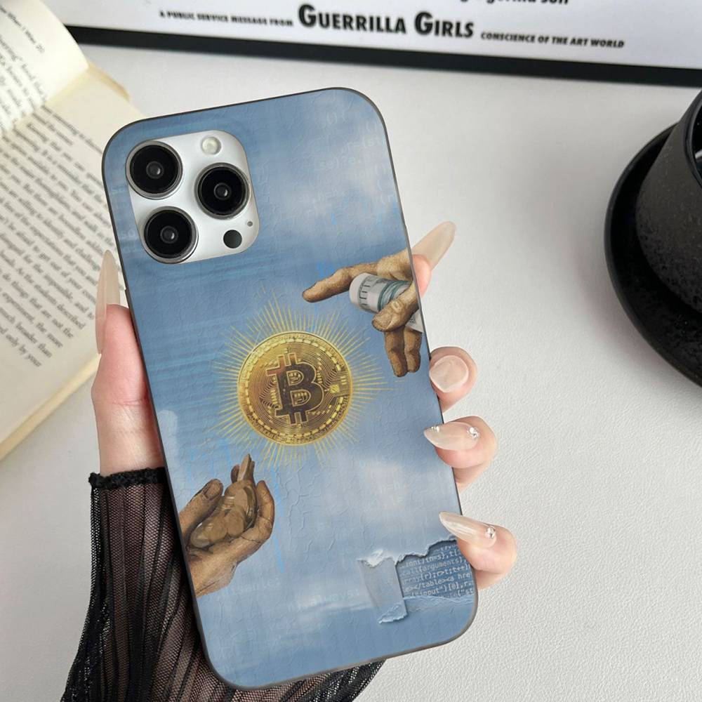 Bitcoin Retro Logo For IPhone 15 16 17 14 13 12 11 Pro Max 16E 16 Plus 17 Air Corrugated Shockproof Phone Cover
