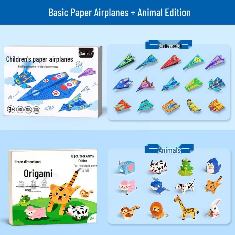 Kids' Paper Airplane Folding Set: Educational DIY Flyers for Outdoor Fun and Competitions