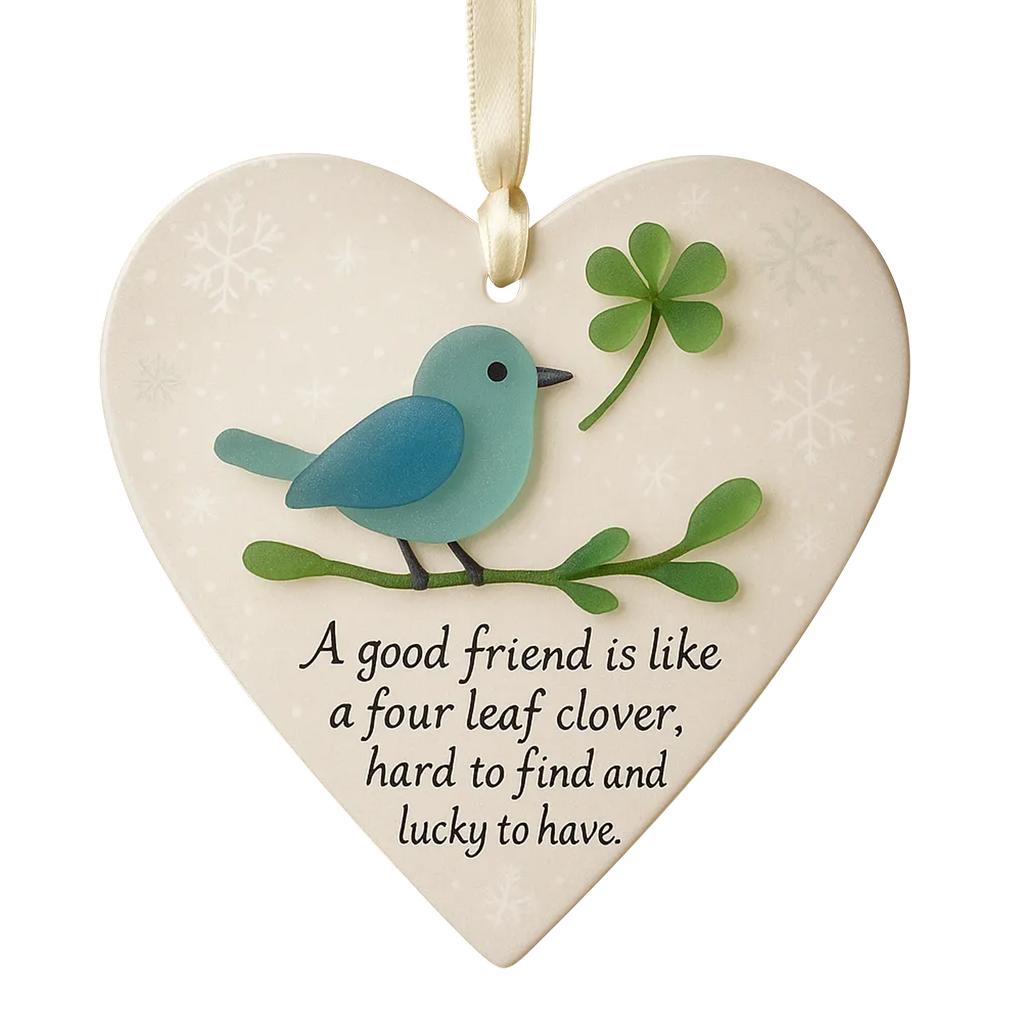 Heart-Shaped Sea Glass Friendship Decor,Friendship Heart Keepsake,Friendship Heart Ornament For Tree Hanging Ornaments, Sea Glass Art For