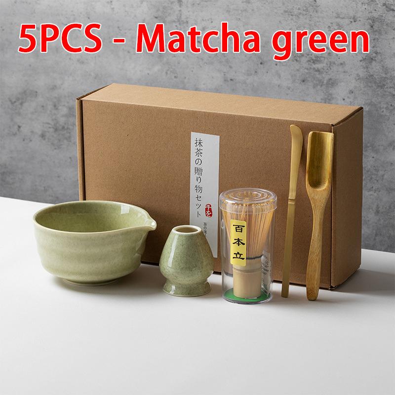 4/5/6PCS Matcha Set Bamboo Matcha Whisk Ceramic Bowl Matcha Ceramic Set Home Tea-making Tools Accessories Birthday Gifts CJTZ004