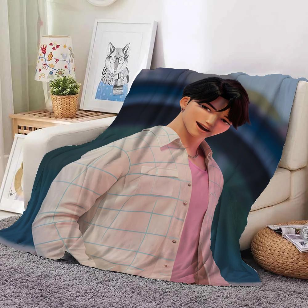 KPop Demon Hunters Blanket pattern set: Anime style, from mysterious characters to youthful images, warm and warm