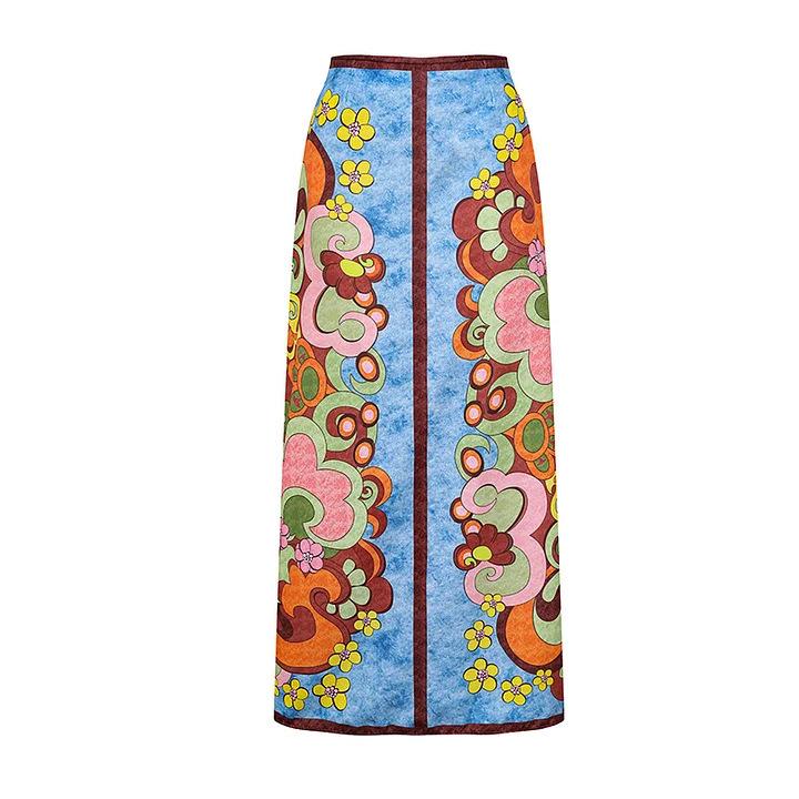 European and American foreign trade swimsuit wrap skirt printed one-piece swimsuit suit women One size fits all