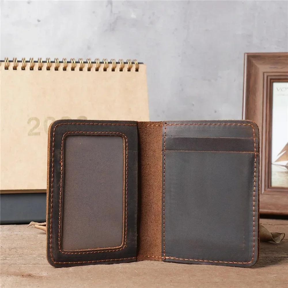 Handcraft Leather Credit Card Holder Vintage Small Wallet for Credit Cards Case and Driver License Vintage Gift for Men