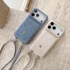 Lanyard Phone Case for iPhone 17 Air 16E 15 14 11 Pro Max 13 12 11 Mini X XS XR 8 Plus Wallet Card Holder Leather Cover
