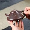 180ml Yixing Purple Clay Stone Scoop Teapot Handmade Bamboo Leaf Pattern Tea Pot Beauty Tea Infuser Kettle Chinese Zisha Tea Set