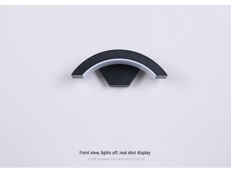 Waterproof Modern LED Outdoor Wall Lamp, Induction Courtyard & Balcony Light, Fan-Shaped Design