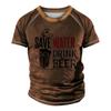 Men's Raglan T-shirt Retro Short Sleeve Round Neck Letter Printing Tops