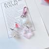 Cute Acrylic Flower Keychain Pendant Unique Floral Pattern Keyrings Portable Key Holder Perfect Gift for Women and Girls