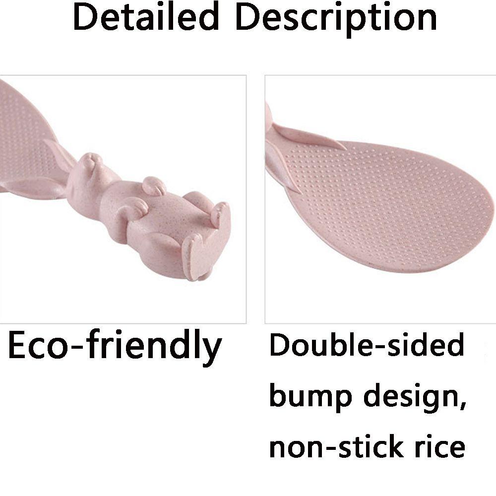 Plastic Wheat Straw Rice Spoon Cute Rabbit Rice Shovel Hot Rice Spoon  Home Kitchen