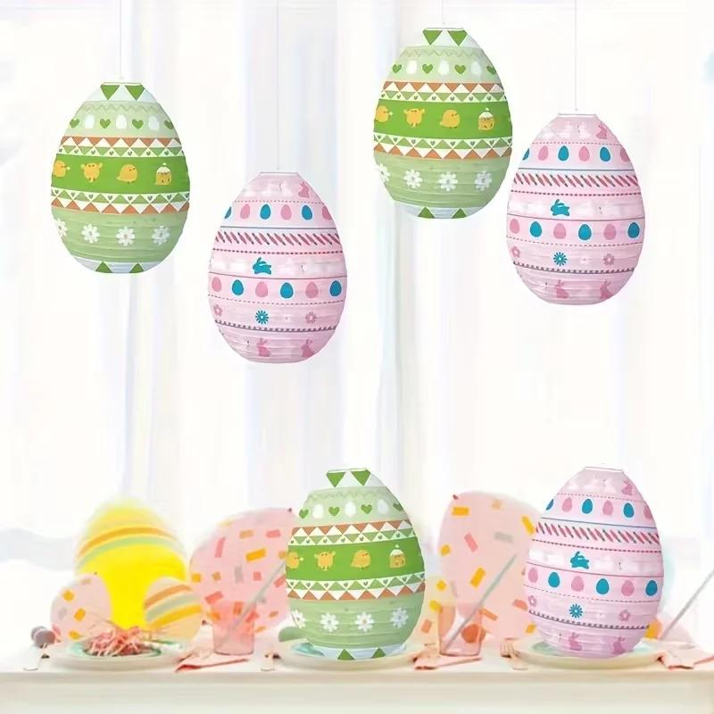 Easter Egg Paper Lanterns, Easter Bunny Paper Lanterns,Flower Hanging Decorations,Decorative Paper Chinese Lanterns,Suitable
