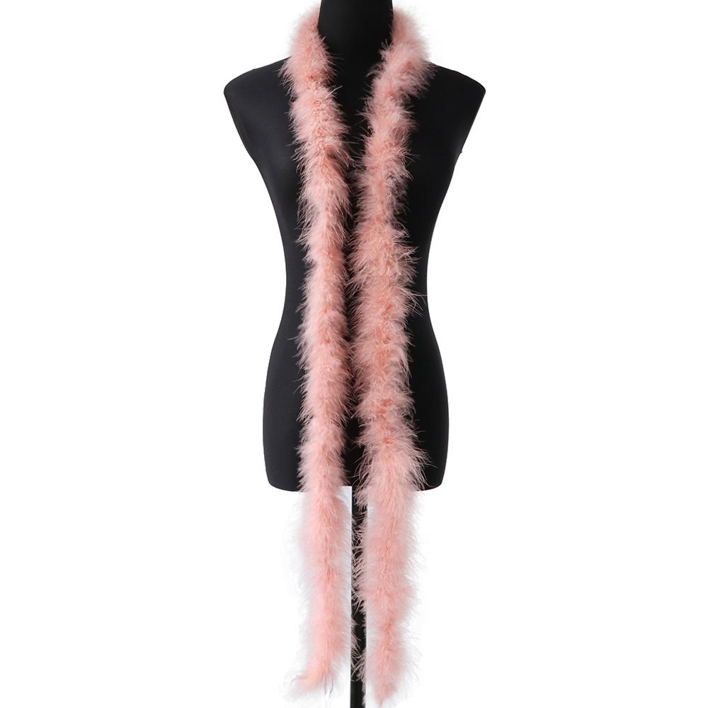 2Meters Baby Pink Marabou Feather Boa Turkey Feathers Ribbon Shawl For Wedding Dress Making Decoration Plumes Crafts