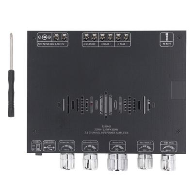 BT 5.1 Amplifier Board Stereo 2.1 Channel 350W 220W X 2 AUX USB Input Treble Bass Control Power