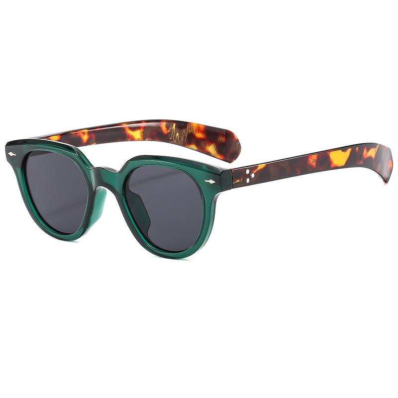 Fashion Oval Leopard Color Sunglasses Women Retro Rice Nail Glasses INS Men's and Women's Versatile Sun Glasses