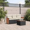 VidaXL Garden Lounge Set with Cushions 4 Pcs, Patio Sofas, Furniture Set, Outdoor Terrace Furniture, Black 3259844