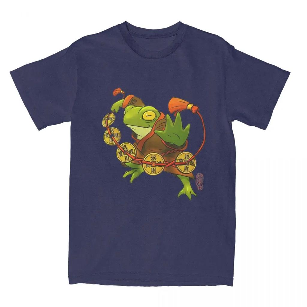 Frog Lucky Coins Shirt Accessories Men Women's Pure Vintage Tee Shirt Short Sleeve Clothing Unique