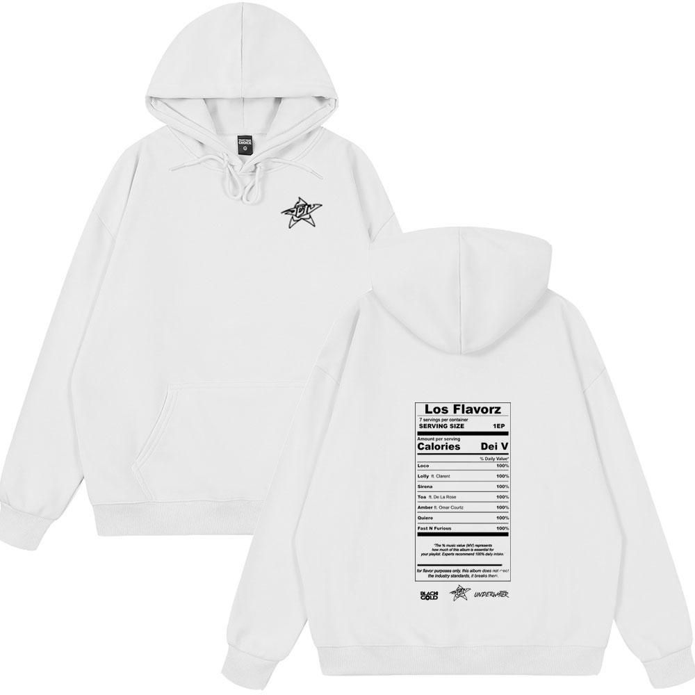Rapper Dei V Los Flavorz Album 2025 Hoodies Herren Damen Kleidung Mode Hip Hop Langarm Sweatshirt Lässige Übergroße Hoodies