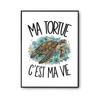 Poster Ma Tortue C'est Ma Vie | Affiche Papier Photo 310 G Finition Perlée Format Taille A2 | Décoration Murale Salon Chambre