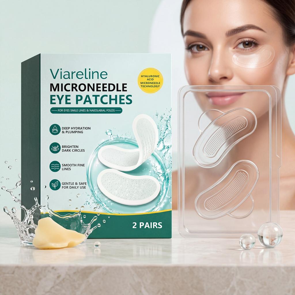 VIARELINE Eye Patches Gentle Moisturizing Hydrating Daily Care Thin Fit Eye Contour 2pcs