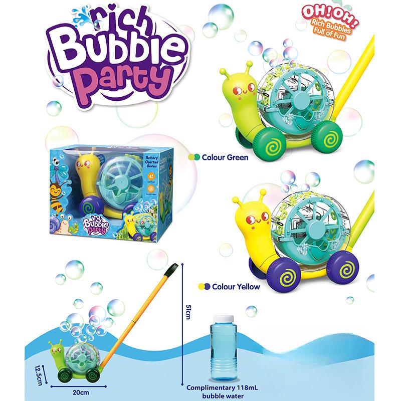 Cărucior electric pentru melci cu bule, mașină complet automată cu bule pentru copii, jucărie de suflat cu bule în aer liber părinte-copil