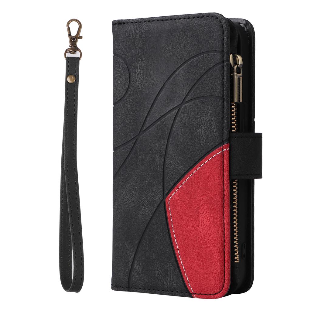For iPhone 17 Pro Max Leather Case with Strap Zipper 9 Card Slot Phone Cover Stand