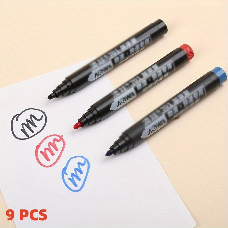 9/18pcs, Large Capacity Oil-Based Non-Fading Thick Tip, 2mm Fine Tip, for Multi-Purpose, Paper, Steel, Glass, Christmas Item