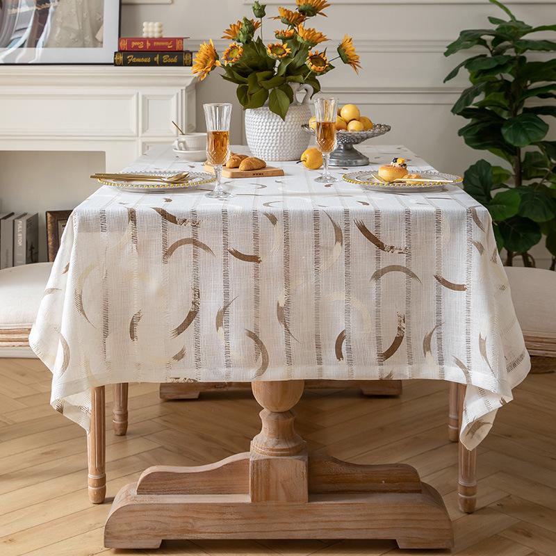 French Cotton And Linen Tablecloth Rectangular Dining Table Cloth Desk Tv Bedside Table Light Luxury High-End Coffee Table Fabric
