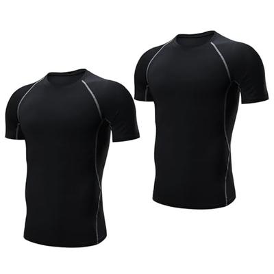 EZATING Men's Short Sleeve Compression Undershirt [UV Protection, Sweat-Wicking, Quick-Drying] Sports Underwear, Cooling Summer Compression Shirt, Rou