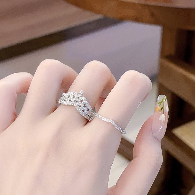 Super Fairy Exquisite Zir*****Pen Ring Niche Design Index Finger Ring Personality Temperament Fashion Ring