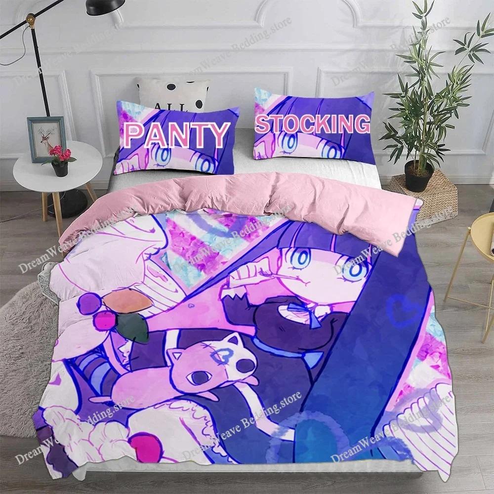 Anime Panty Stocking With Garterbelt Theme Bedding Set - Comforter Duvet Cover Pillow Case For Kids & Adults Home Textileextile
