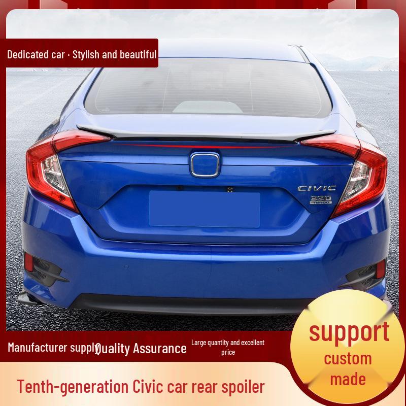 Compatible Rear Spoiler for 10th Gen Civic - No Drill Wing Deflector