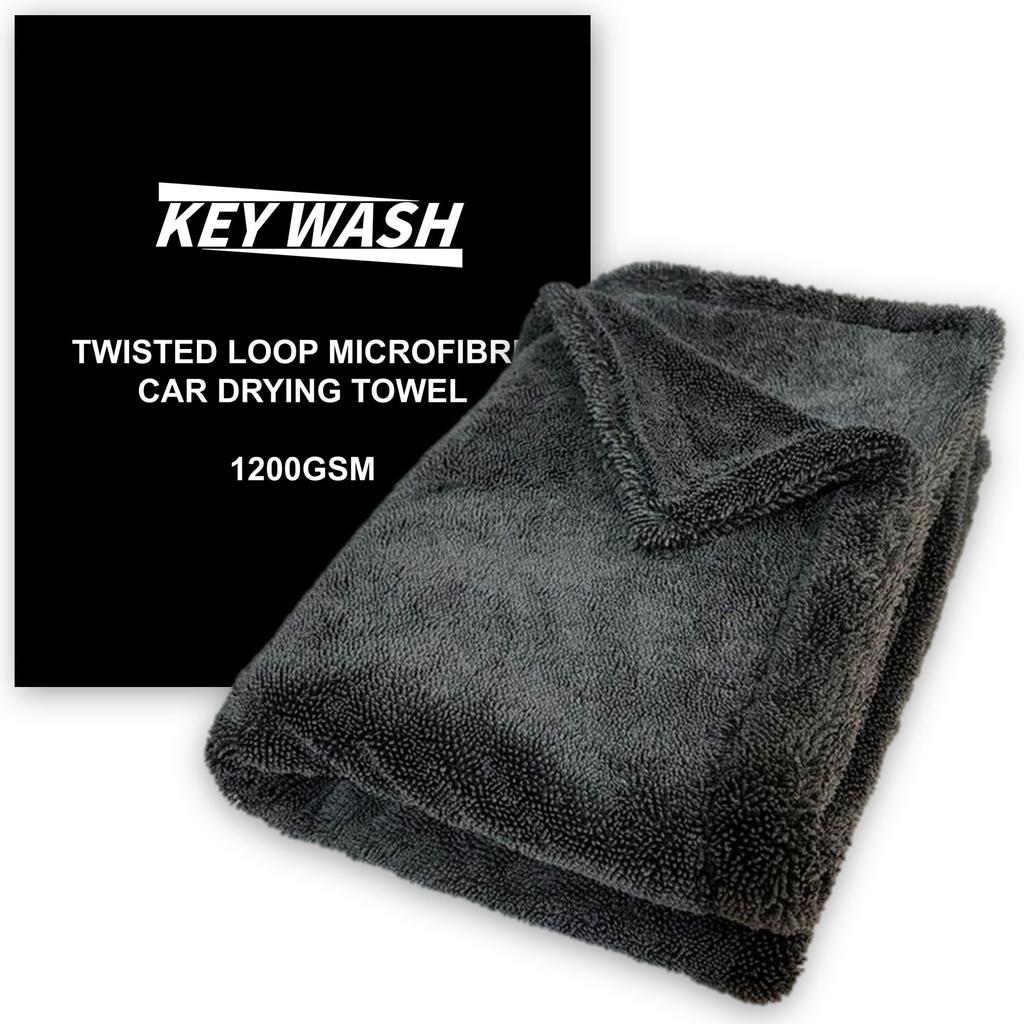KEY WASH Super Absorbent Microfiber for Car and Professional Microfiber Scratch Large Towel, Large, Double-Sided, Thick, 1200GSM, Washes, Windows,