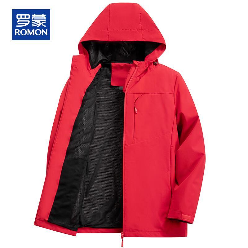 ROMON Men's Hooded Windproof Casual Jacket