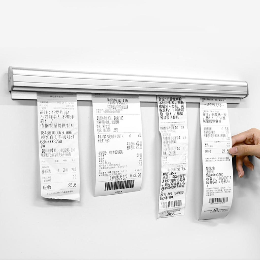 Convenient Sliding Check Rack Easy to Install Order Display Stand Practical Aluminum Ticket Rack for Delivery Staff