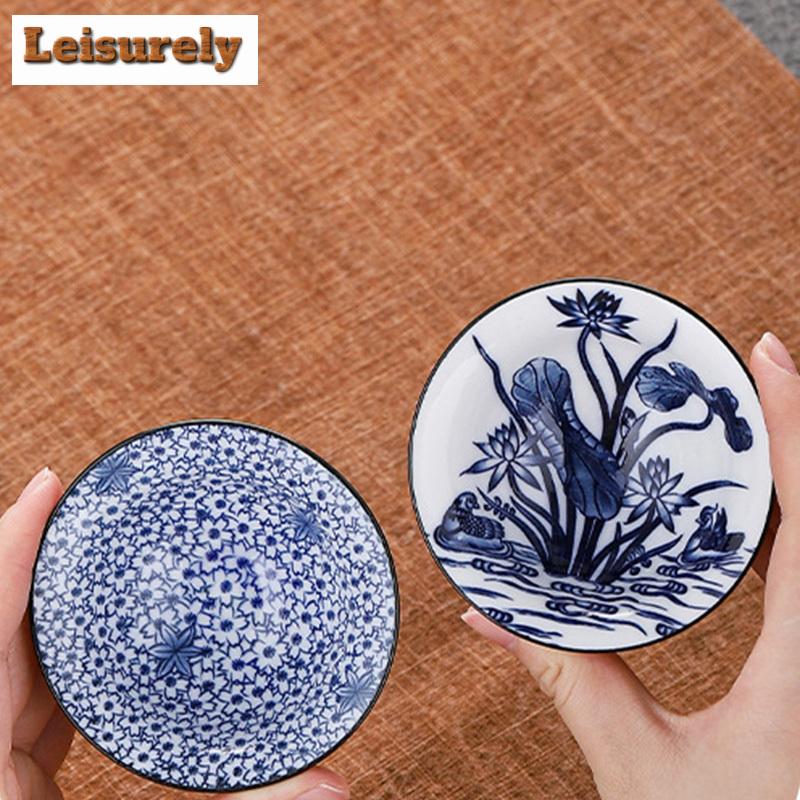 1 Stück chinesische Teetasse aus blauem und weißem Porzellan, exquisite handbemalte Teeschale mit Vogelmotiv, Bambushut, Meister-Meditationstasse, Teeservice, 55 ml