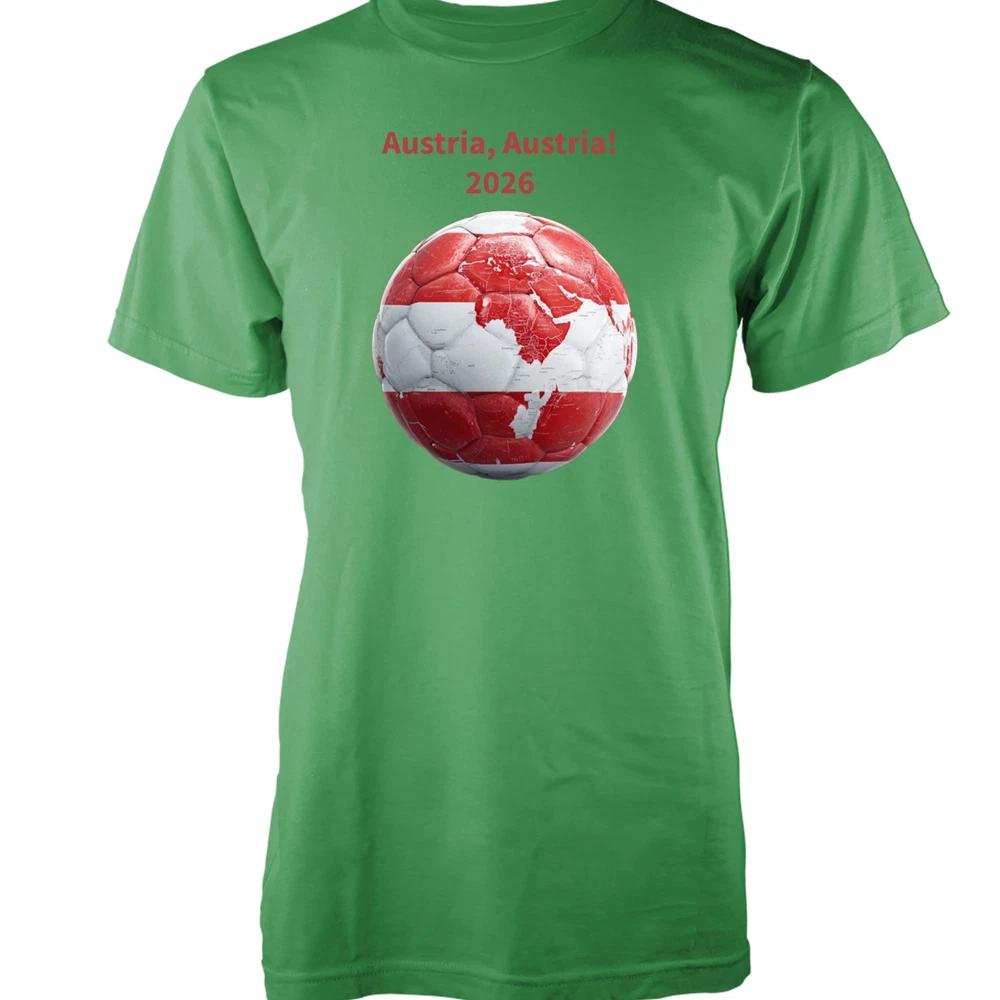 Free Personalisation 2026 World Cup Football Austria Cotton TShirt Adult S