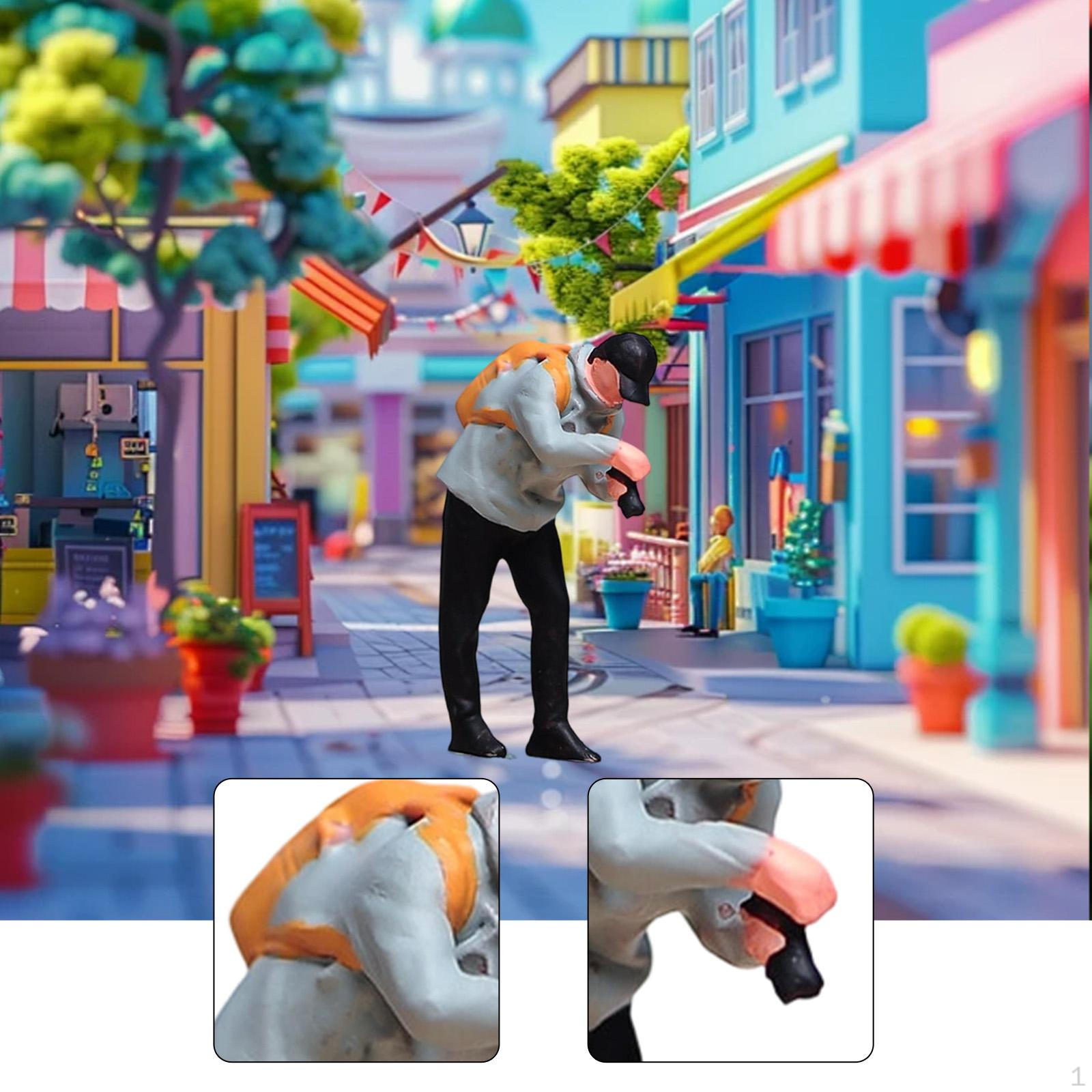 

1:64 Photographer Man Model People Figure Layout Dioramas Collectible Resin Mini Figurine for Sand