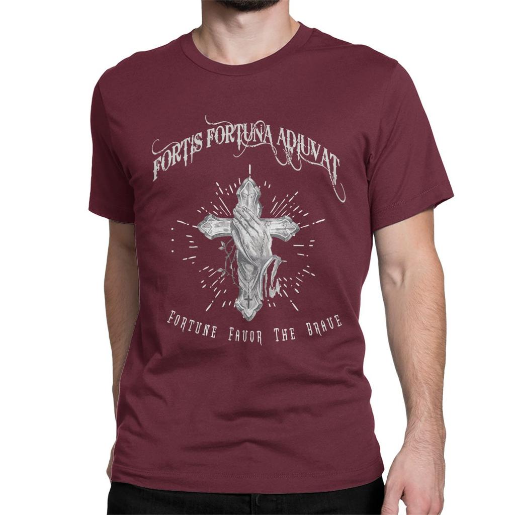 John Wick Fortis Fortuna Adiuvat Cross And Hand Tattoo T-Shirt Men Women Cotton Tees Short Sleeve T Shirt Plus Size Clothes