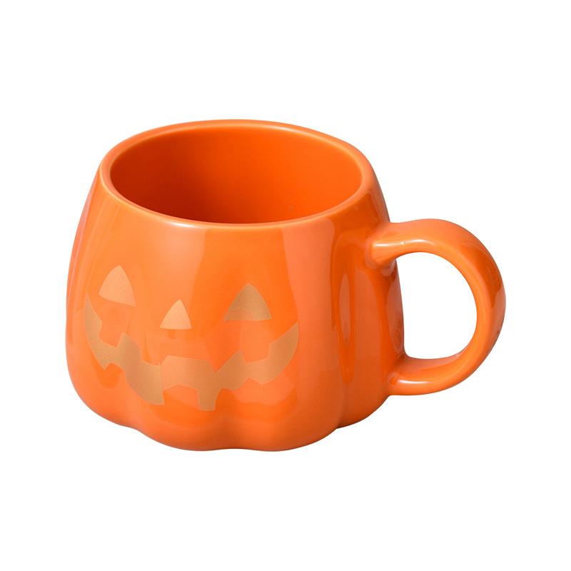 

400 мл кружки в форме тыквы на тему Хэллоуина, кружка для воды, молока, кофе, кружка для домашнего офиса, креативный праздничный подарок, декоративные аксессуары чёрный