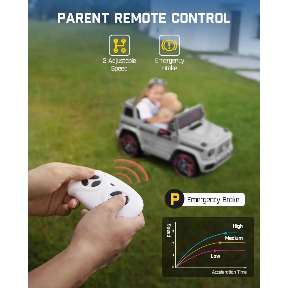 FanttikRide 12V 7Ah Licensed Mercedes-Benz G63 Ride on Car for Kids Ages 3-6, Electric Car Ride on Toys w/Parent Remote, Wireles